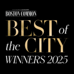 Boston Common Best of the City Winners 2025 graphic with gold and white text on a black background.
